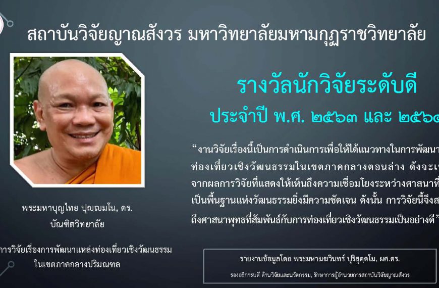 รางวัลอาจารย์/นักวิจัย ที่มีผลงานวิจัยระดับดีเด่นและระดับดี ปี พ.ศ. ๒๕๖๓ และ พ.ศ. ๒๕๖๔