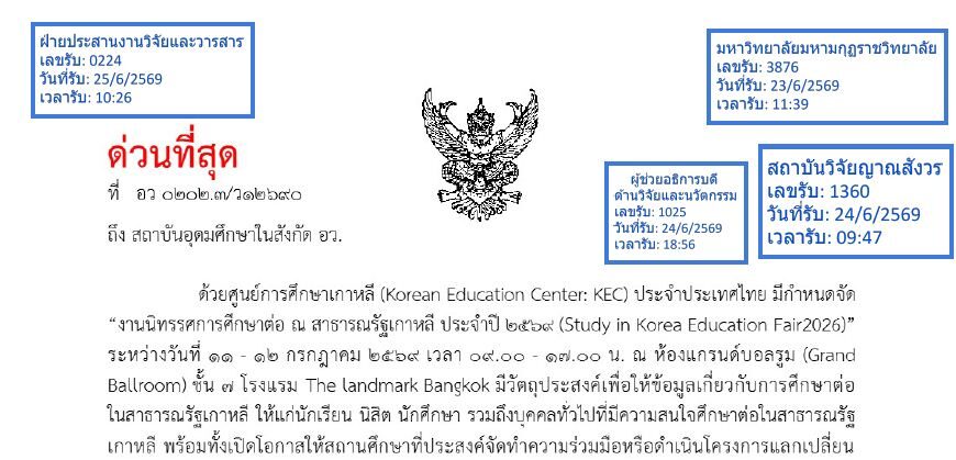 ขอเชิญผู้สนใจร่วมนิทรรศการศึกษาต่อที่สาธารณรัฐเกาหลี